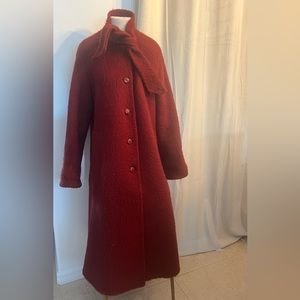 Lanerie Agnona Altuna Wool and Mohair Jacket Size 10 Italy Cozy Vintage Burgundy